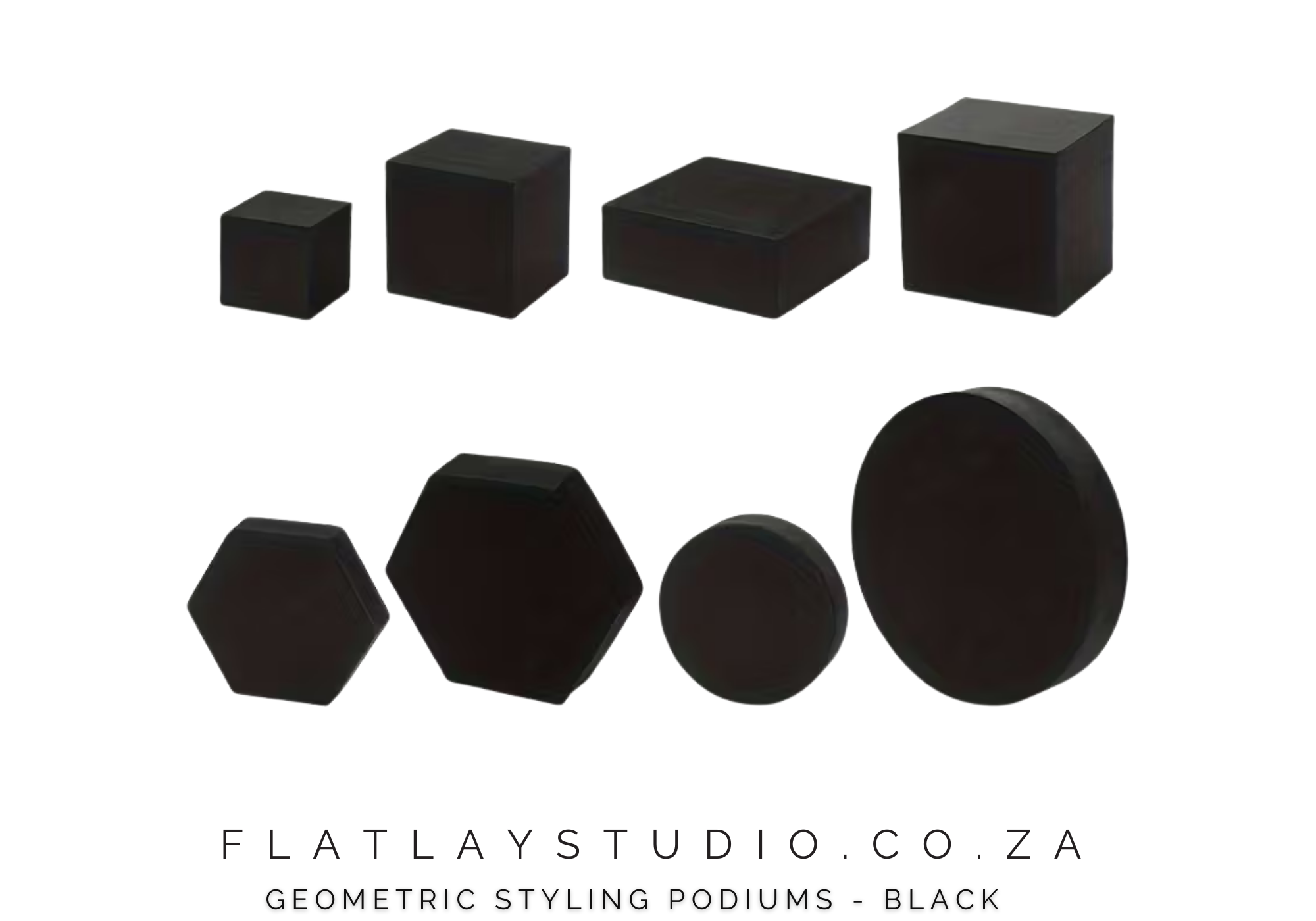Geometric Podium Risers 8 pcs for Product Photography - Black or White
