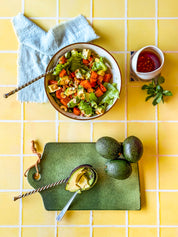 Double-sided photography backdrop - Tile 80 Limoncello + Texture 99 Muizenberg