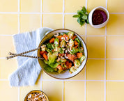 Double-sided photography backdrop - Tile 80 Limoncello + Texture 99 Muizenberg