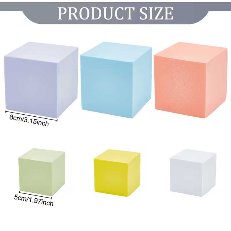 Cube Podium Risers 6 pcs for Product Photography - Colour