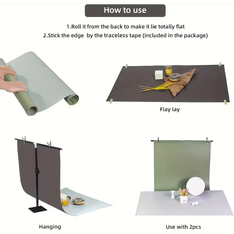 Double-Sided Photography Backdrops Bundle - High Quality Coated Paper