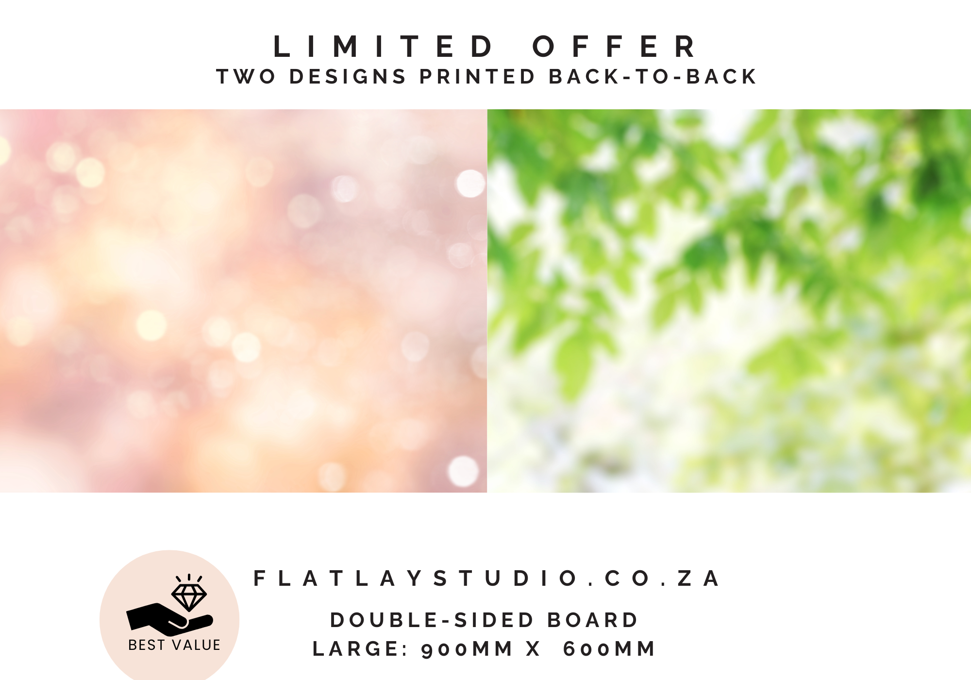 Double-sided_photography_backdrop_-_Artisan_82_Outdoor_Garden_Bokeh__Artisan_98_Peach_Bokeh