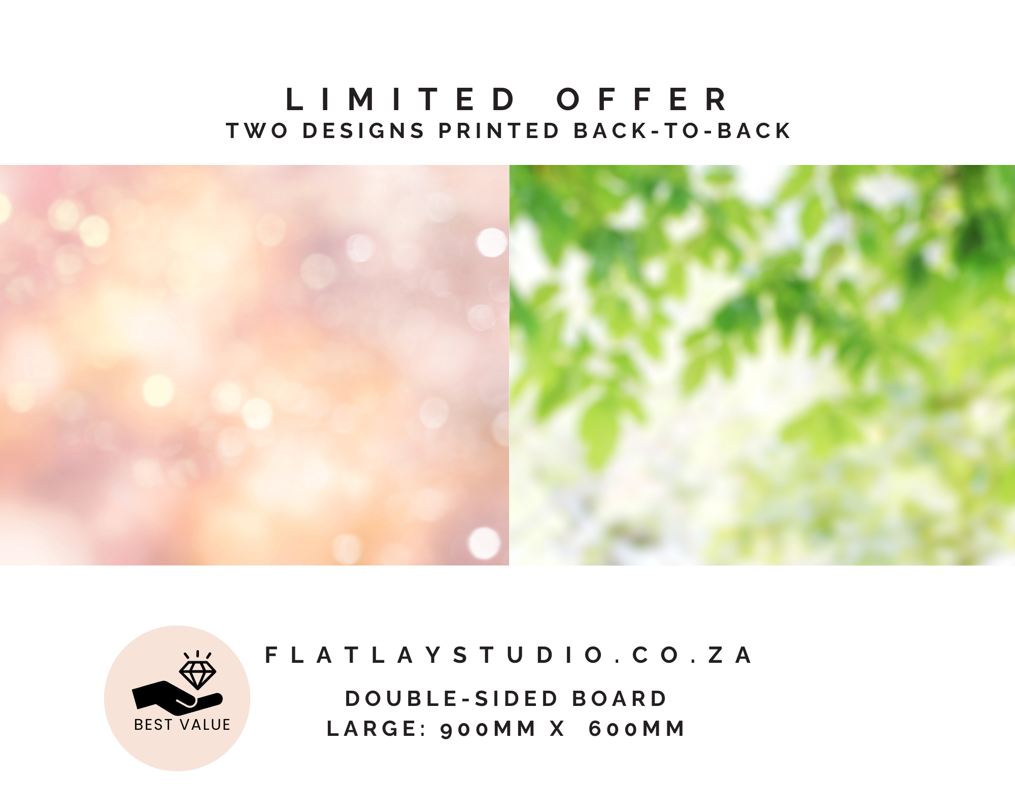 Double-sided_photography_backdrop_-_Artisan_82_Outdoor_Garden_Bokeh__Artisan_98_Peach_Bokeh