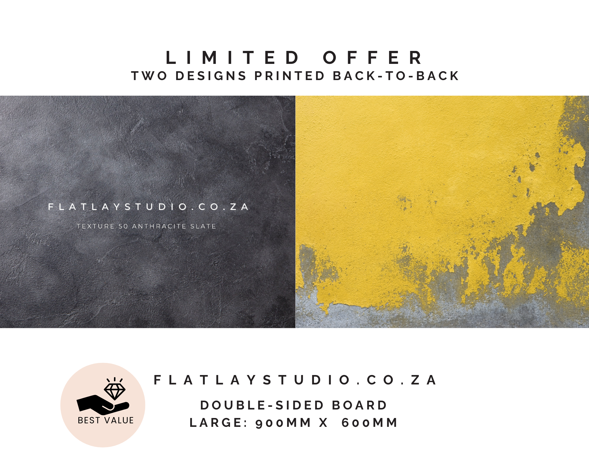 Double-sided_photography_backdrop_-_Texture_50_Anthracite_and_Artisan_28_Yellow_Wall