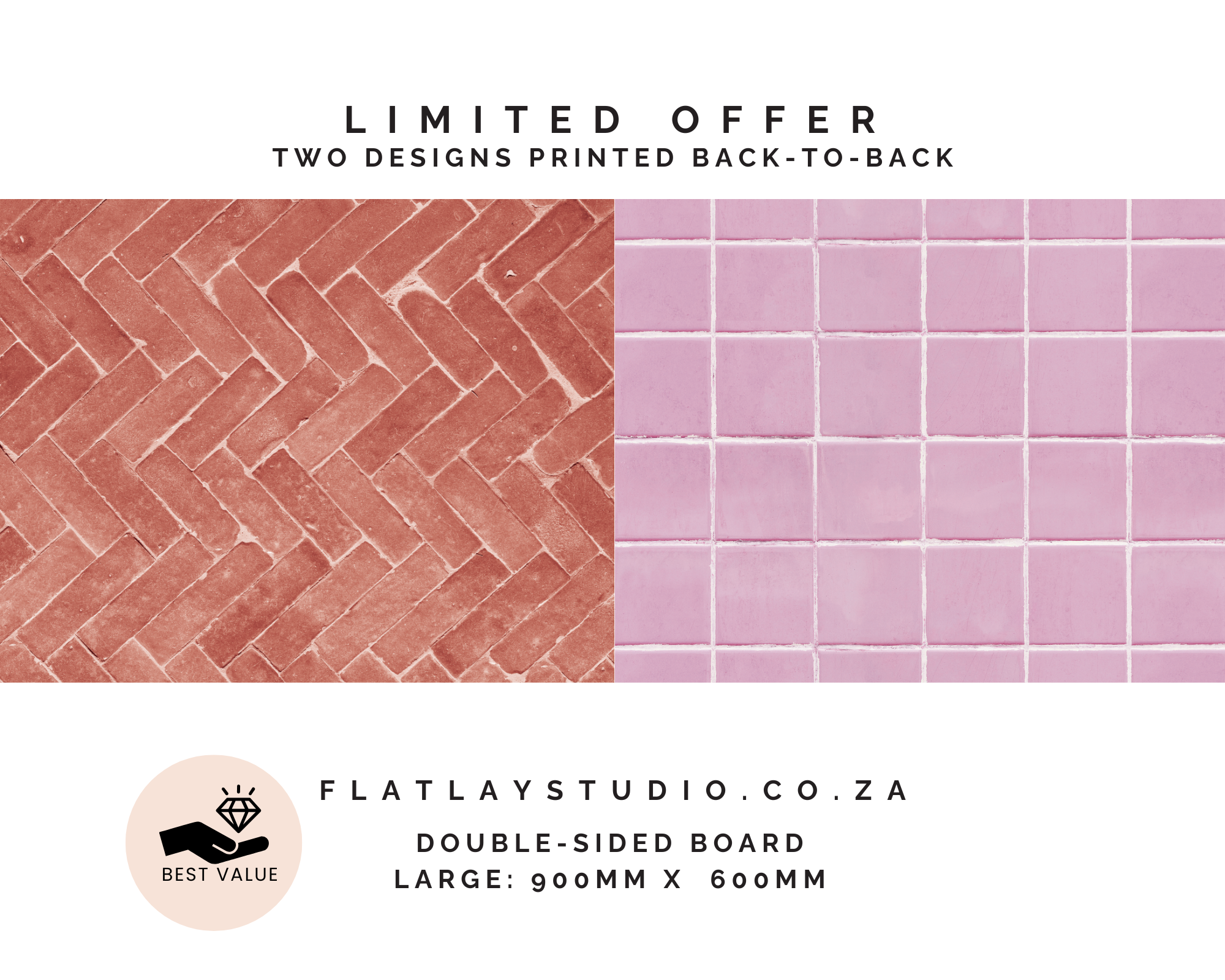 Double-sided_photography_backdrop_-_Tile_81_Lilac__Tile_82_Fox_Red_Herringbone