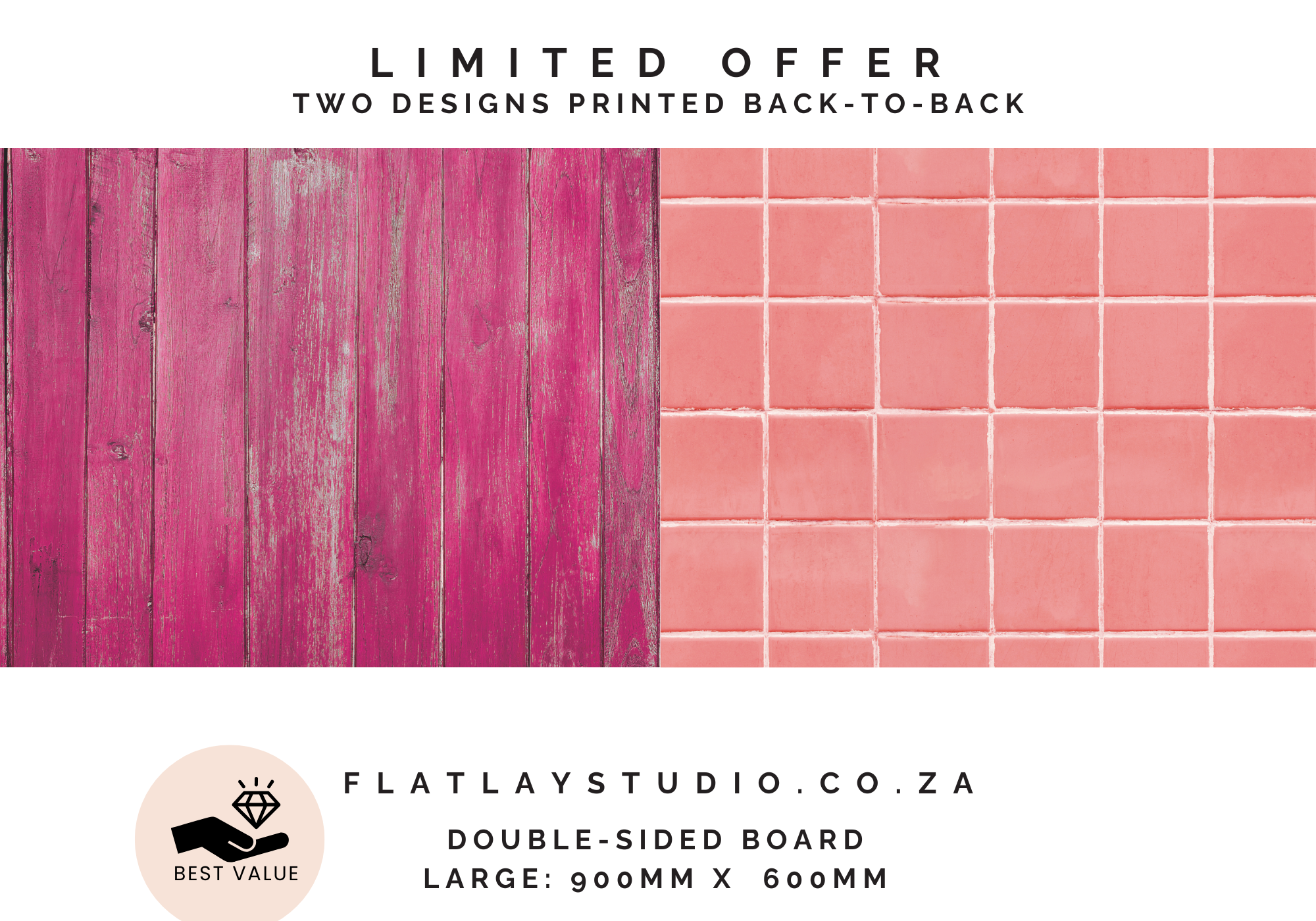 Double-sided_photography_backdrop_-_Tile_87_Coral_Reef__Wood_60_Fuchsia_Plank