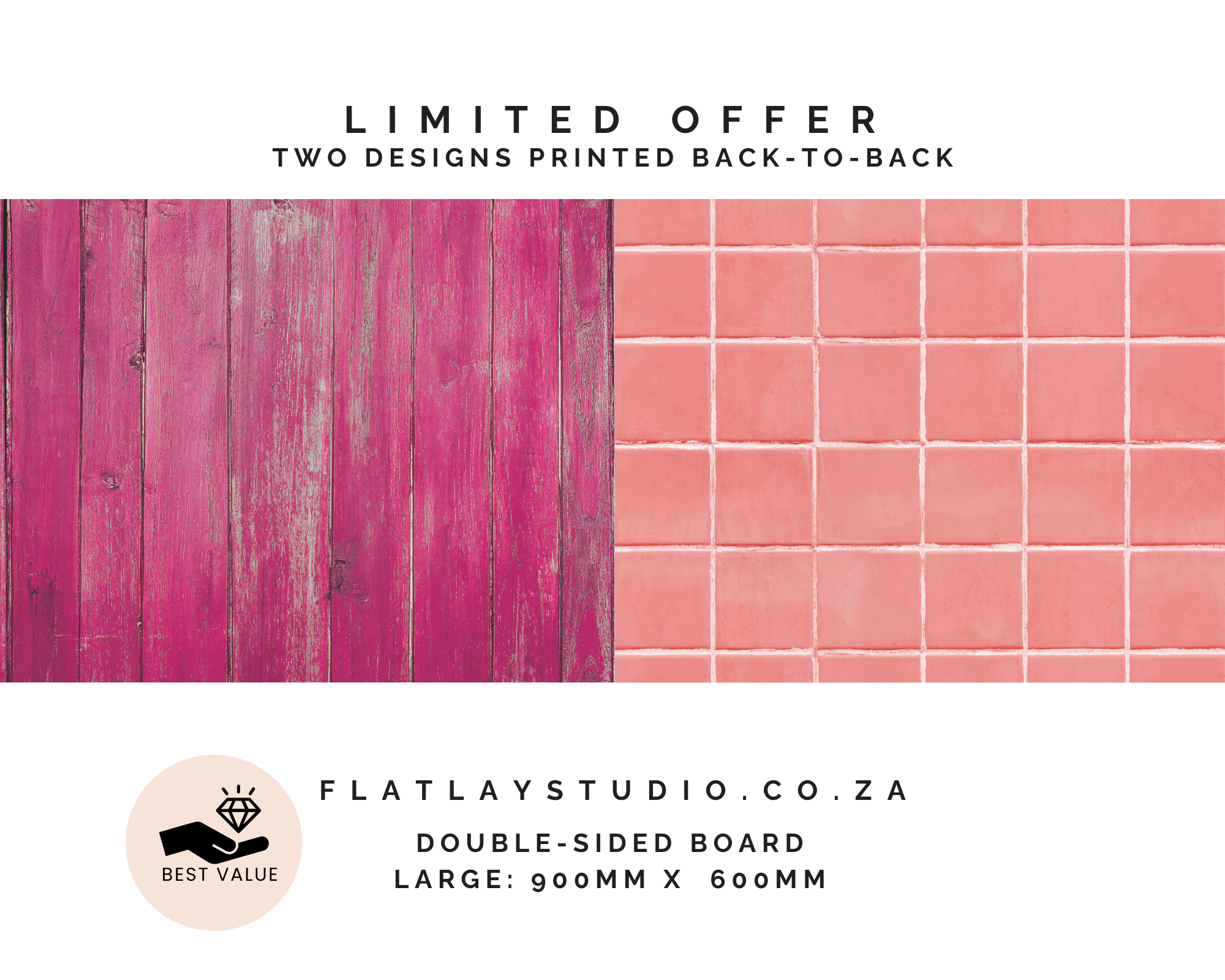 Double-sided_photography_backdrop_-_Tile_87_Coral_Reef__Wood_60_Fuchsia_Plank