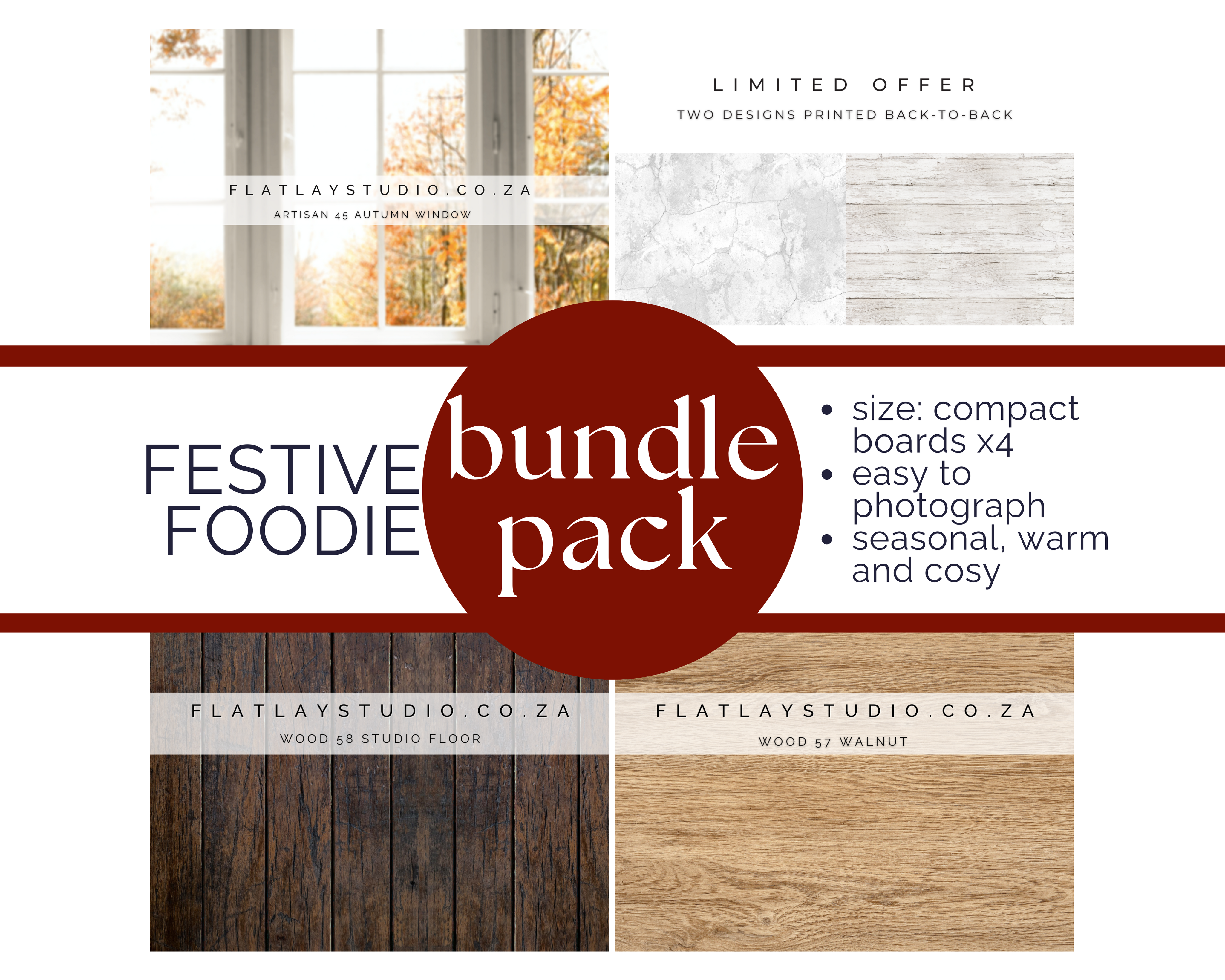 Festive Foodie - Content Creation Bundle Kit- Compact Boards x4