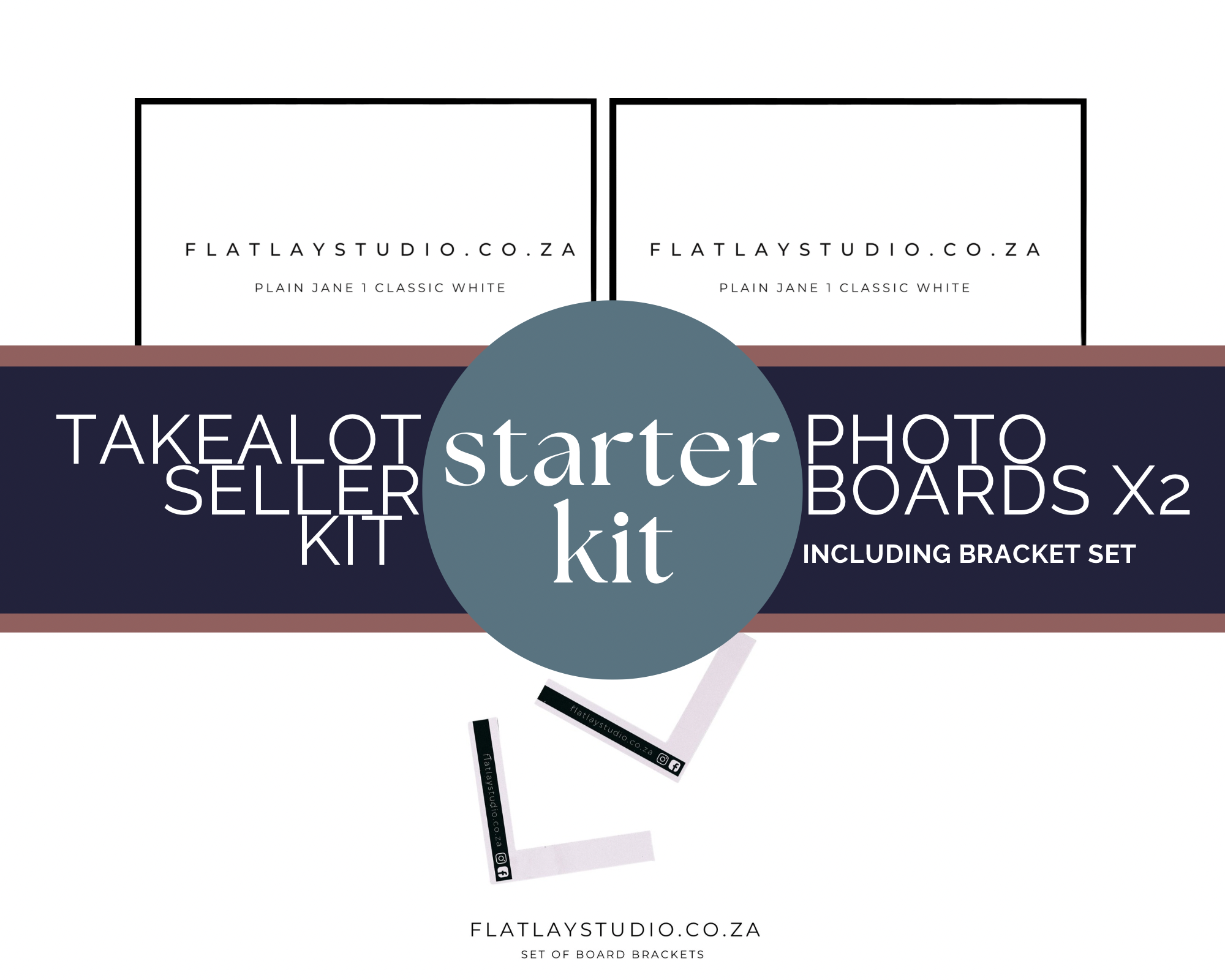 Takealot Seller Kit - Plain white boards x2 plus bracket set