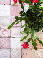 Double-sided photography backdrop - Tile 83 Nostalgic Blush + Tile 84 Tangerine