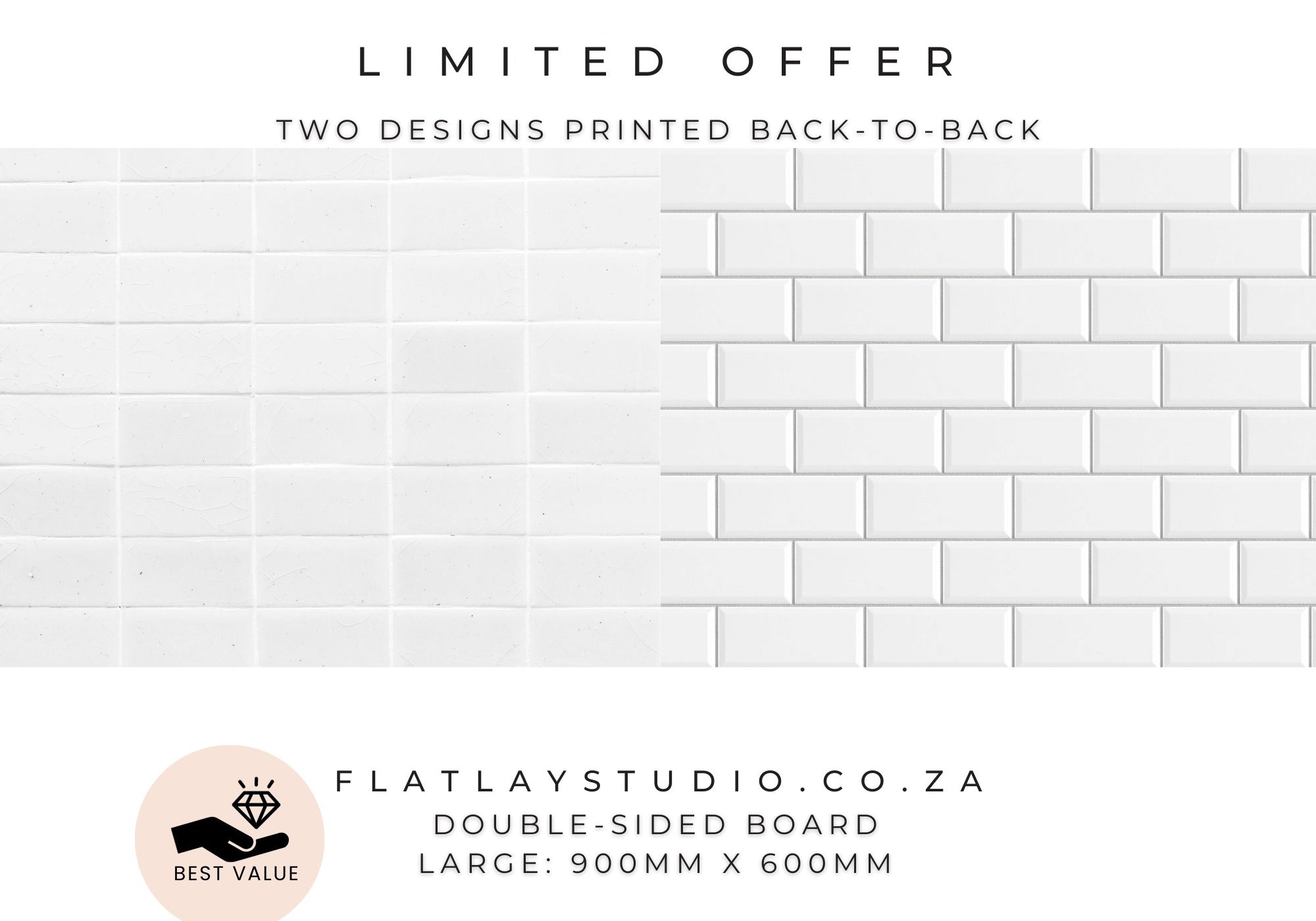 Double-sided Large Board: Tile 46 + Tile 5 Studio Backgrounds Flatlay Studio 