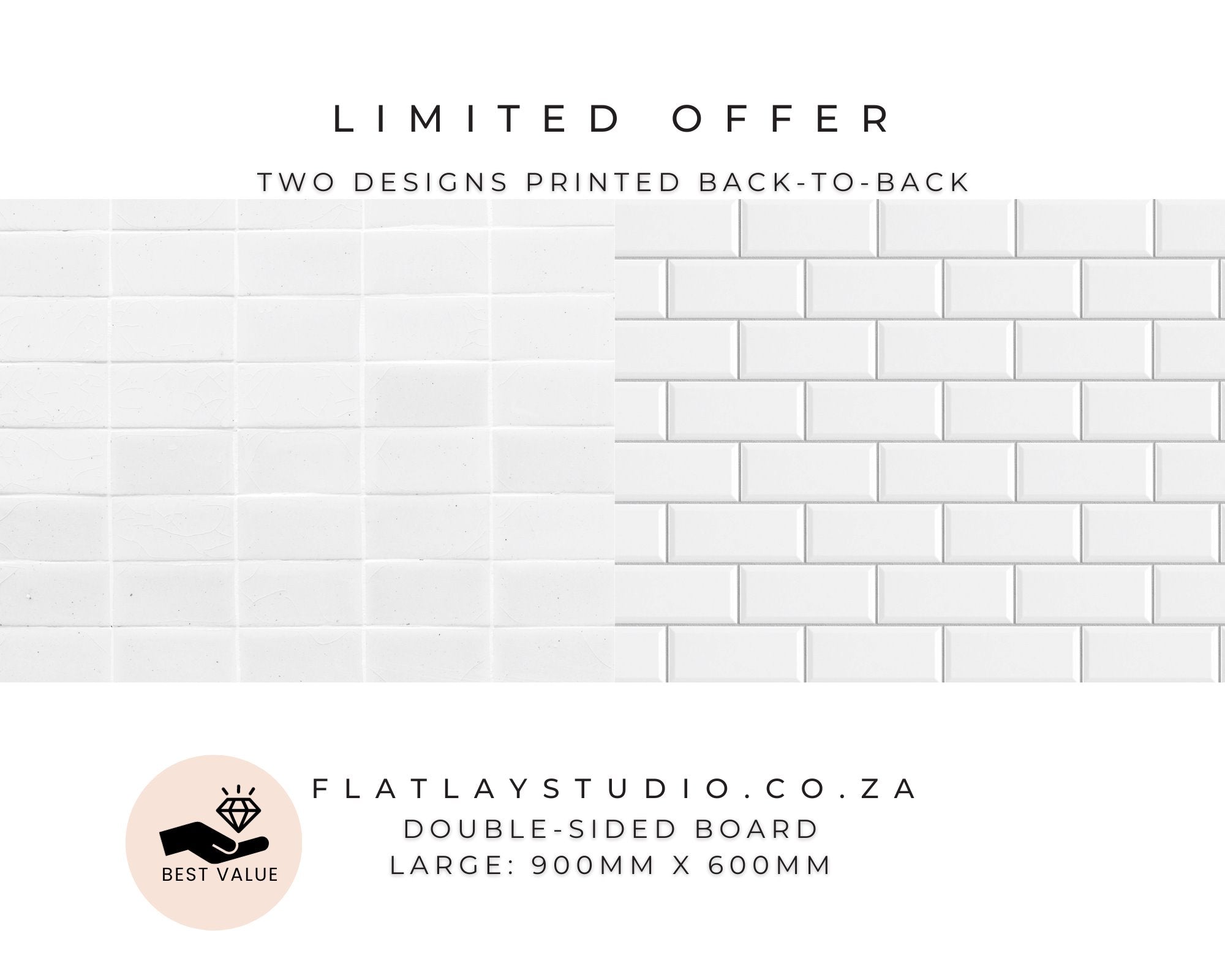 Double-sided Large Board: Tile 46 + Tile 5 Studio Backgrounds Flatlay Studio 