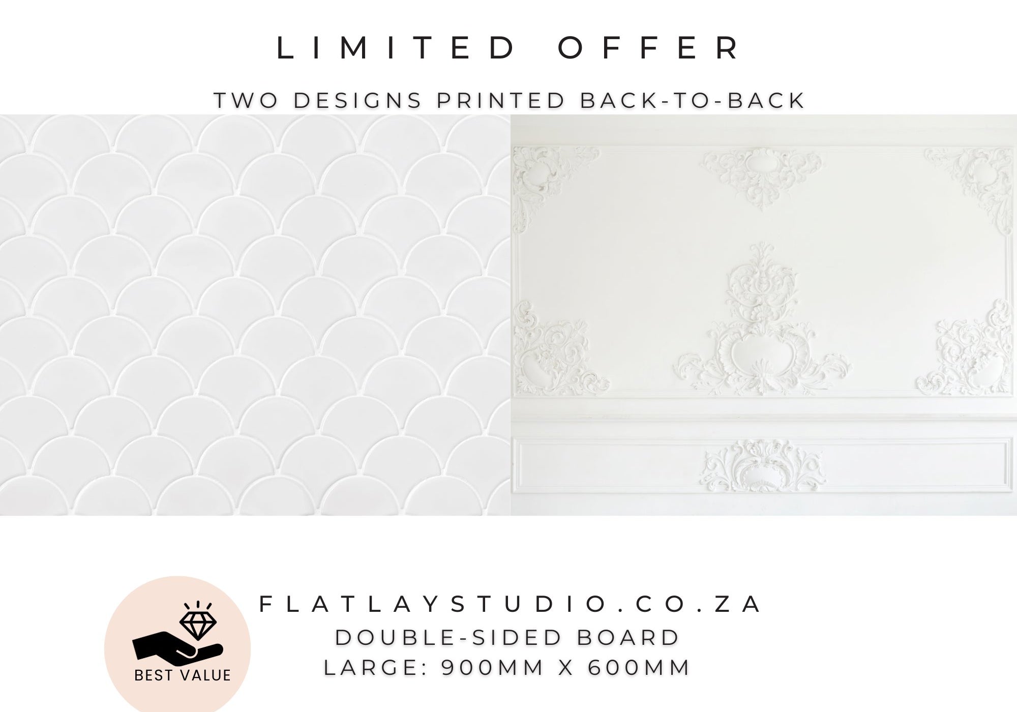 Double-sided Large board: Tile 47 + Wall 16 Flatlay Styling Board Flatlay Studio 