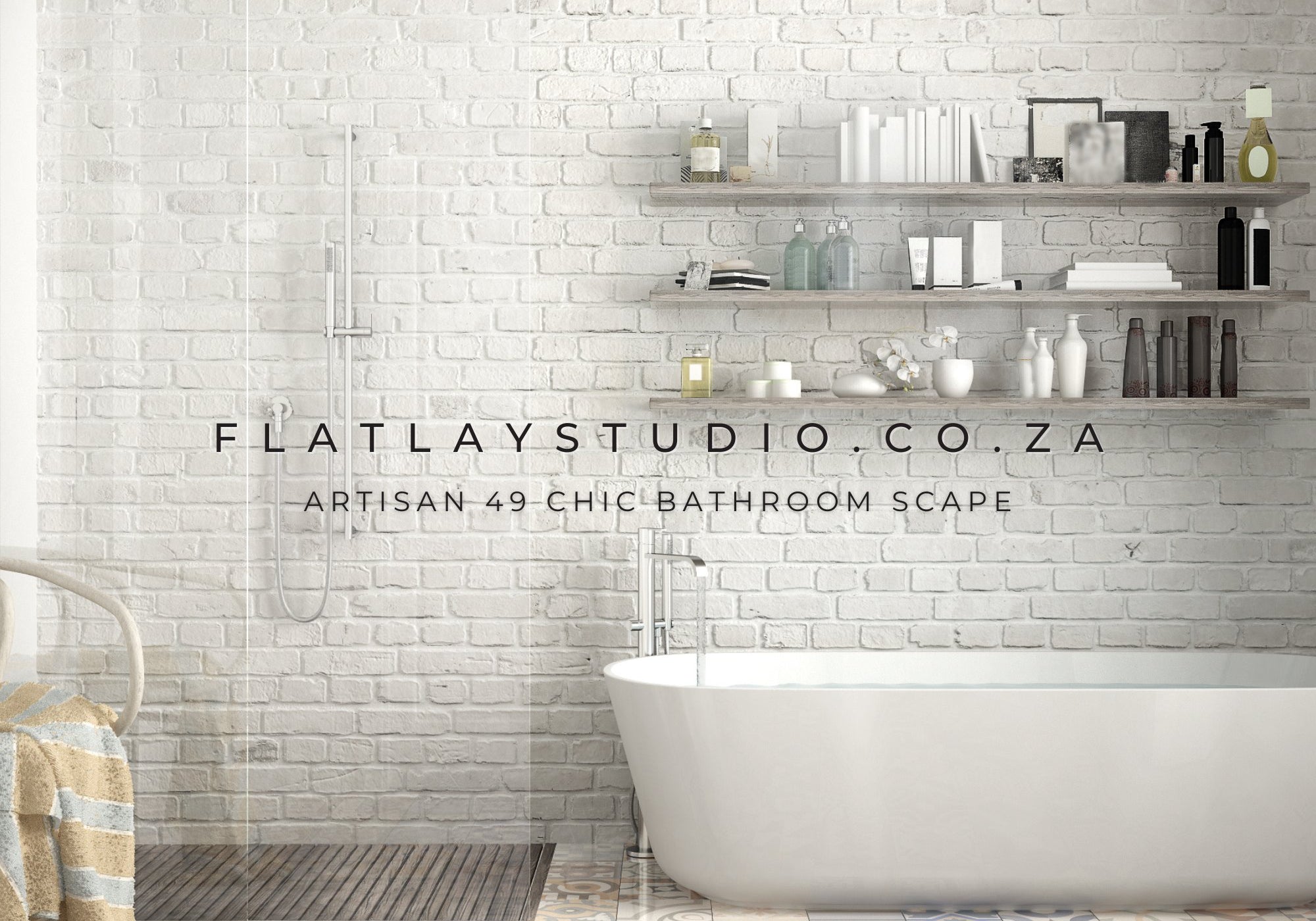 Artisan 49 Chic Bathroom Scape - FlatlayStudio Flatlay Styling Board
