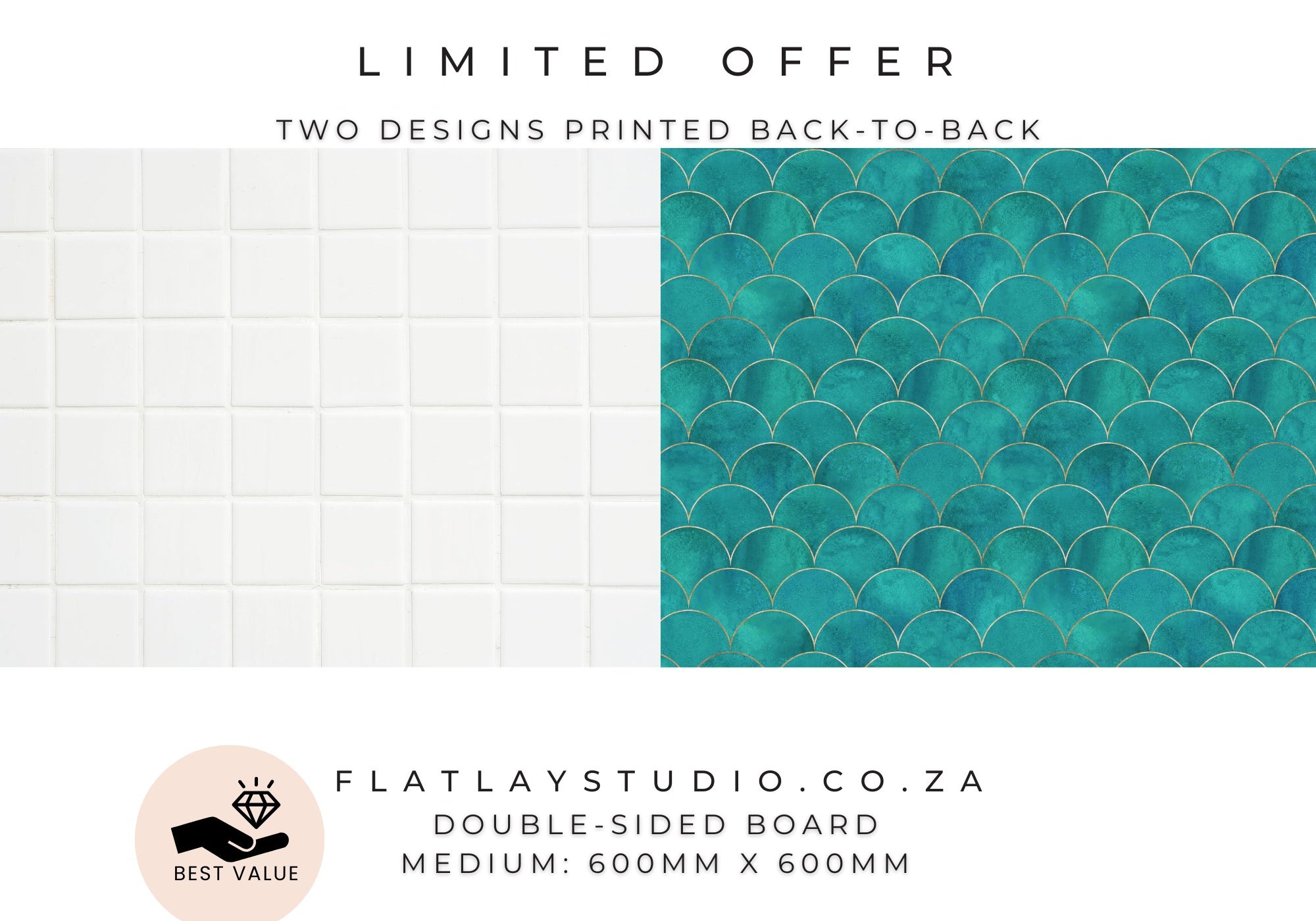 Double-sided Medium Board: Tile 65 + Tile 66 Flatlay Styling Board FlatlayStudio 
