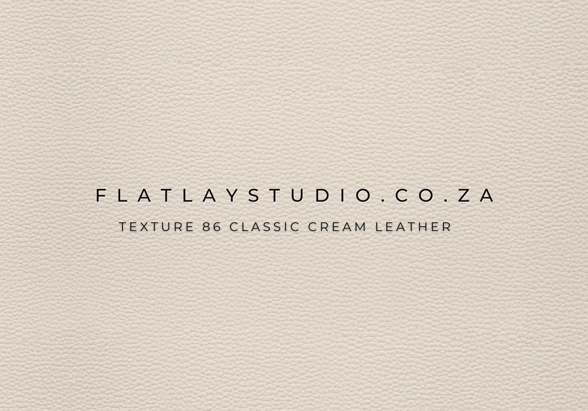 Texture 86 Classic Cream Leather - FlatlayStudio Flatlay Styling Board
