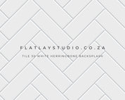 Tile 30 White Herringbone Backsplash - FlatlayStudio