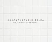 Tile 65 Classic White Mosaic Flatlay Styling Board Flatlay Studio 